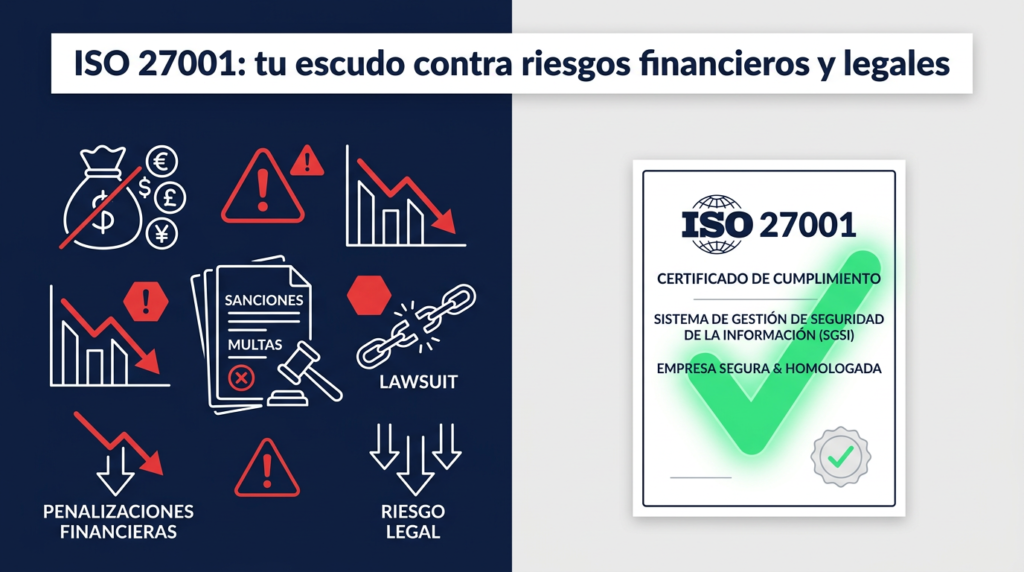 ISO 27001 como escudo frente a riesgos financieros y legales: sanciones, demandas y certificado de cumplimiento